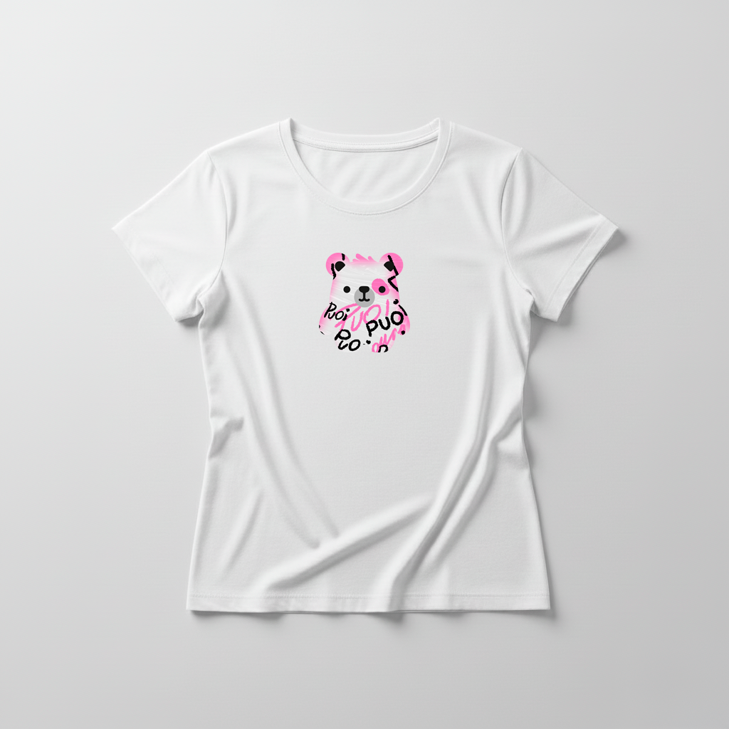 Estampa Urso Rosa Pixado APAE Guabiruba
