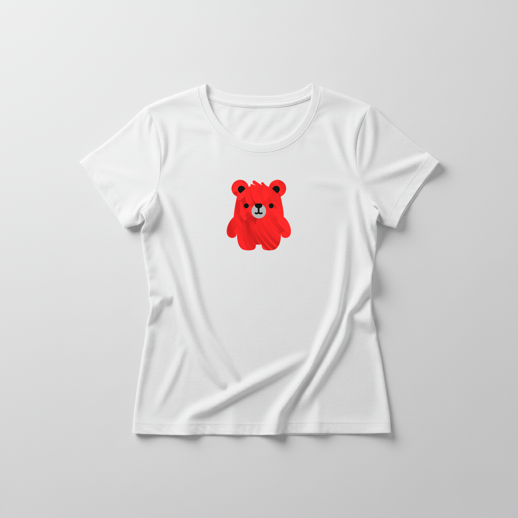Estampa Urso Vermelho Pintado APAE Brusque