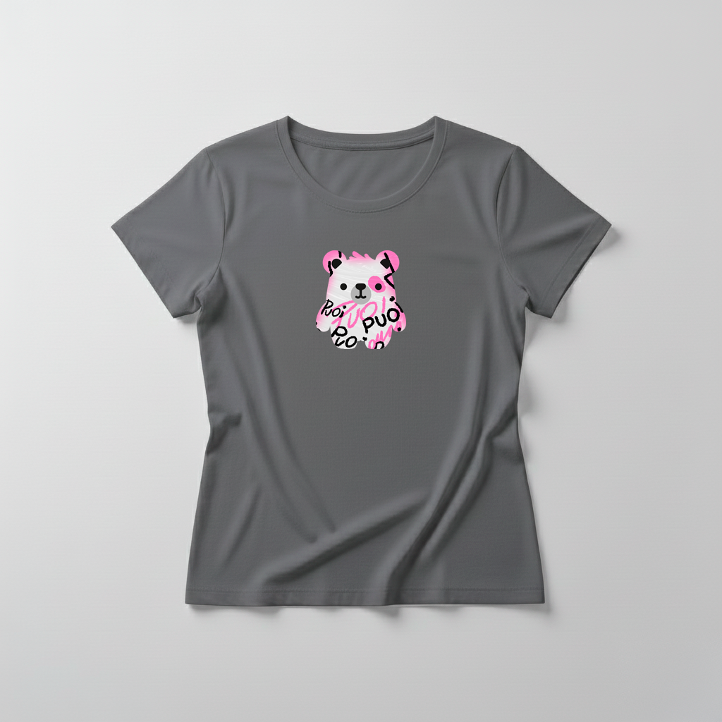 Estampa Urso Rosa Pixado APAE Guabiruba