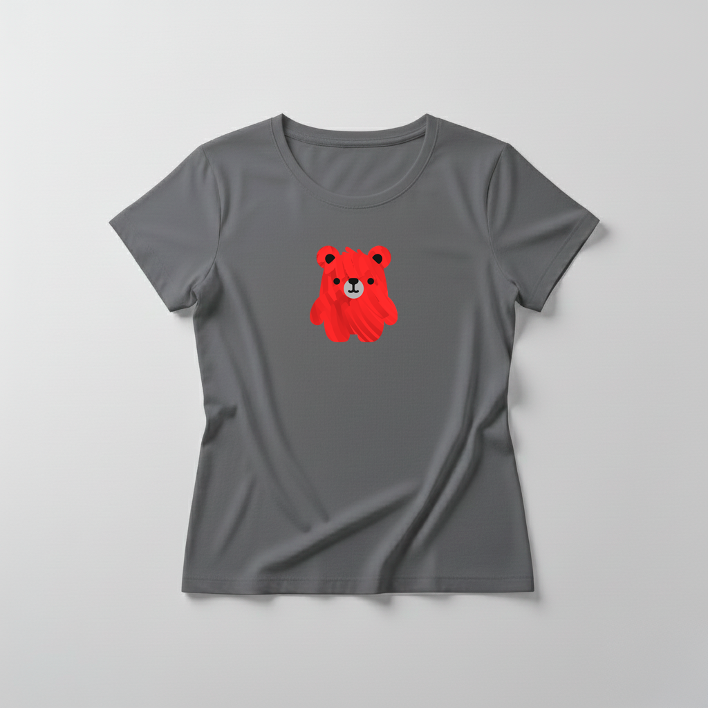 Estampa Urso Vermelho Pintado APAE Brusque