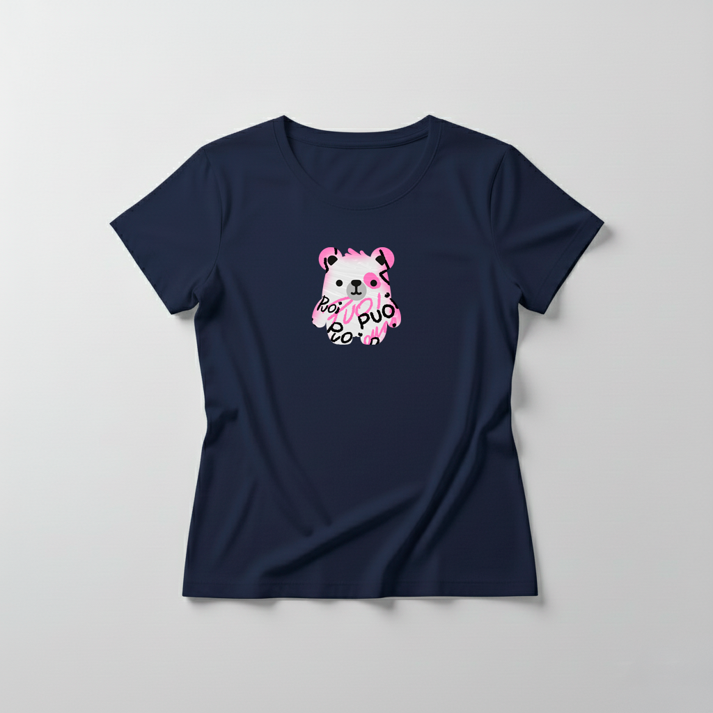 Estampa Urso Rosa Pixado APAE Guabiruba