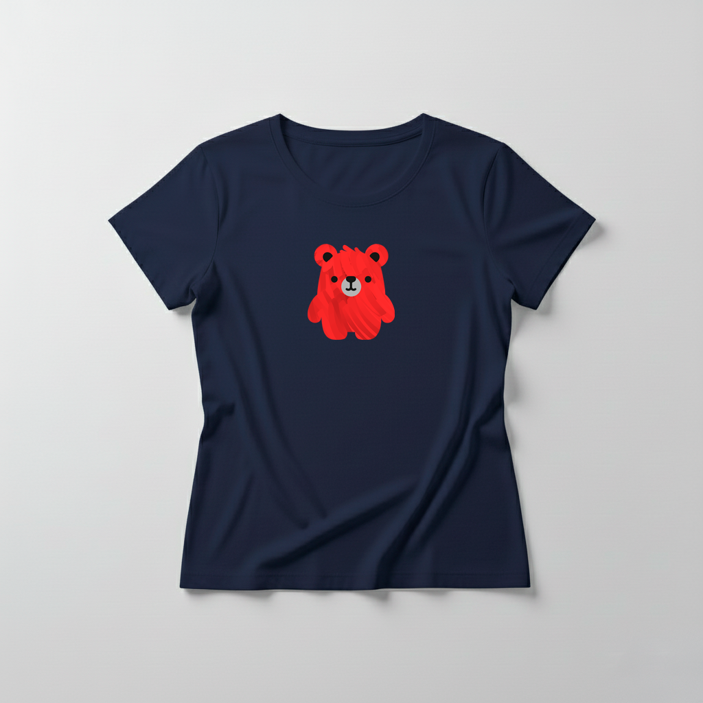 Estampa Urso Vermelho Pintado APAE Brusque