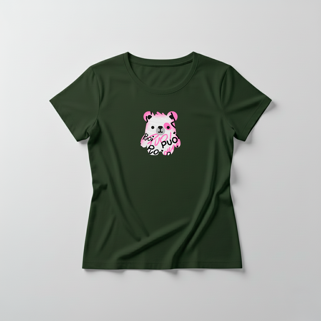 Estampa Urso Rosa Pixado APAE Guabiruba