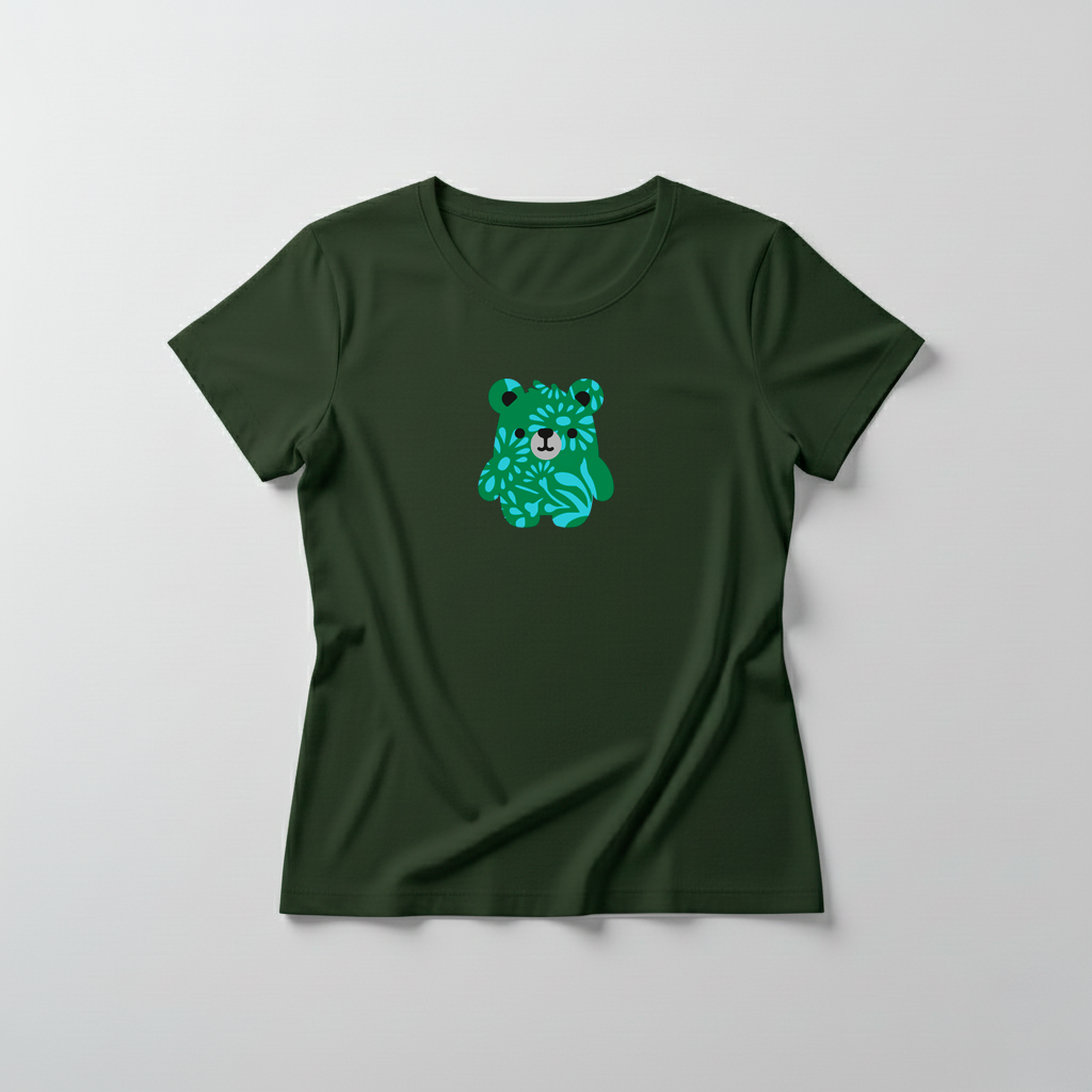 Estampa Urso Verde Estampado APAE Guabiruba