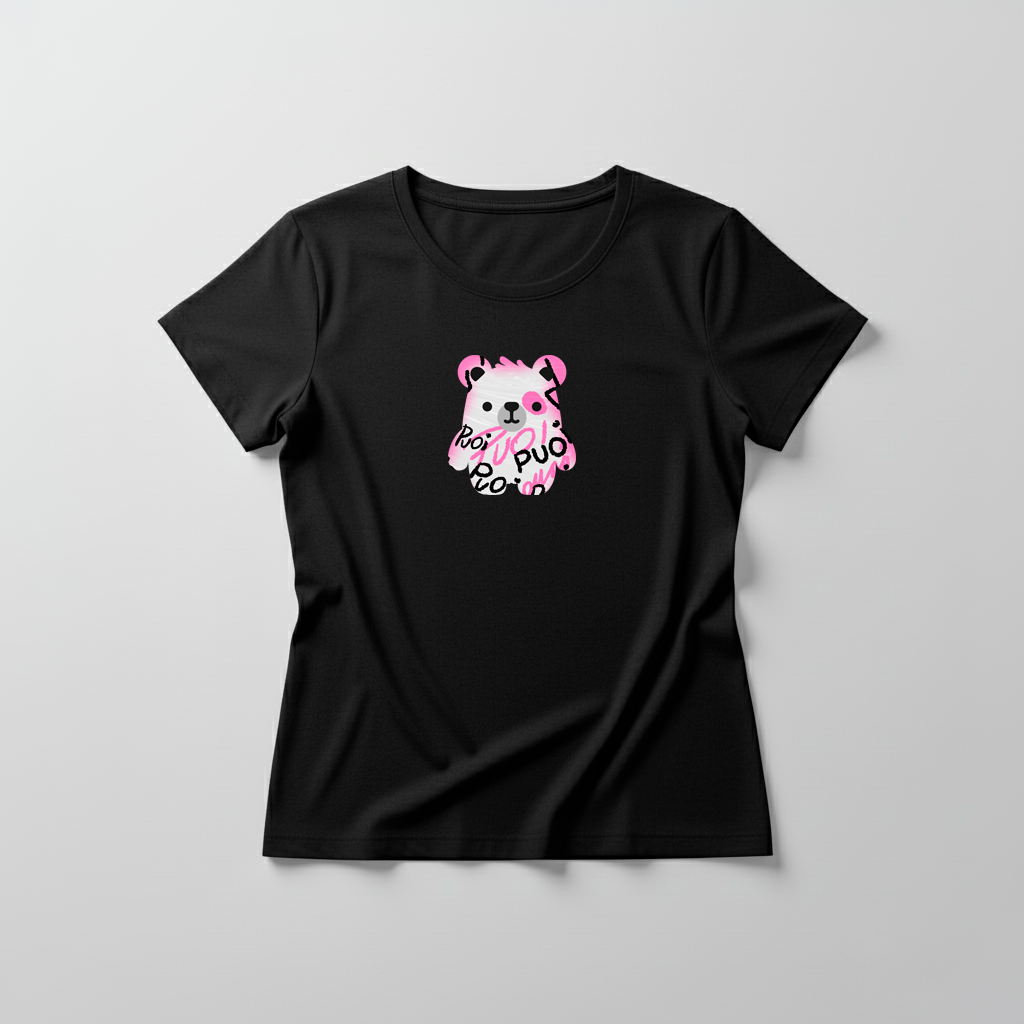 Estampa Urso Rosa Pixado APAE Guabiruba