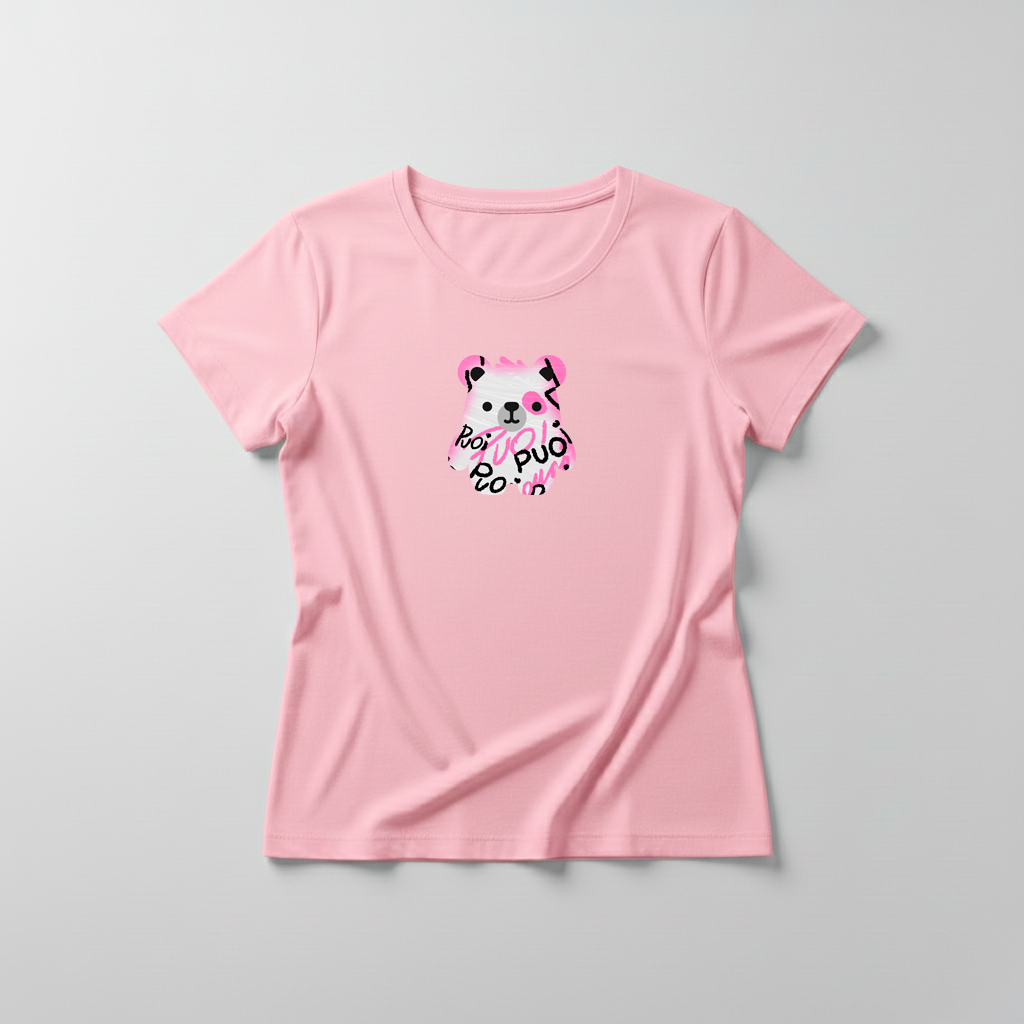 Estampa Urso Rosa Pixado APAE Guabiruba
