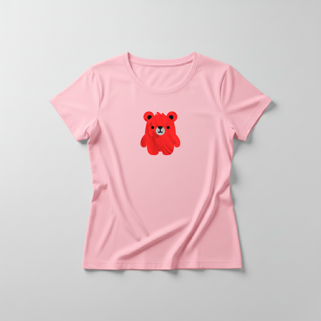 Estampa Urso Vermelho Pintado APAE Brusque