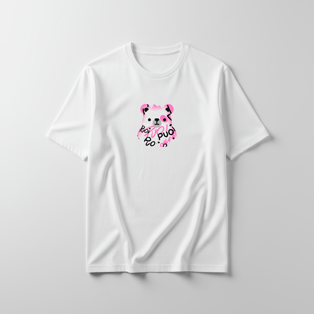 Estampa Urso Rosa Pixado APAE Guabiruba