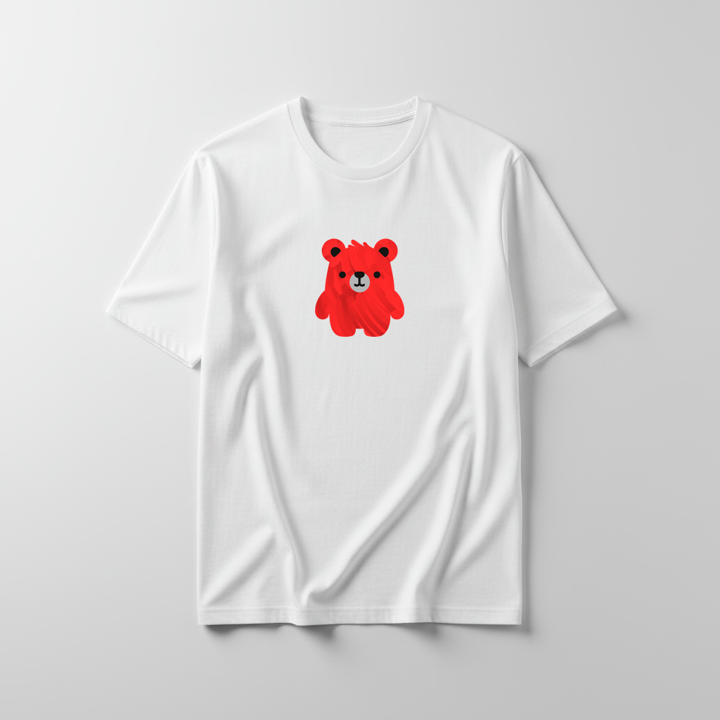 Estampa Urso Vermelho Pintado APAE Brusque