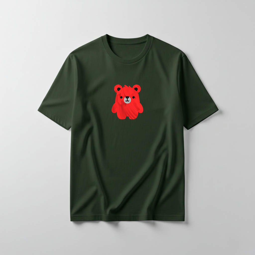 Estampa Urso Vermelho Pintado APAE Brusque