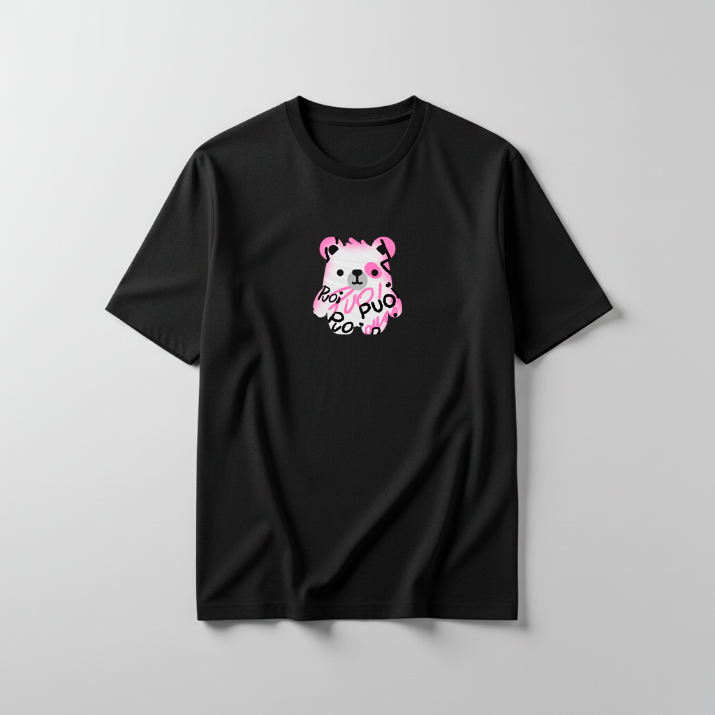 Estampa Urso Rosa Pixado APAE Guabiruba