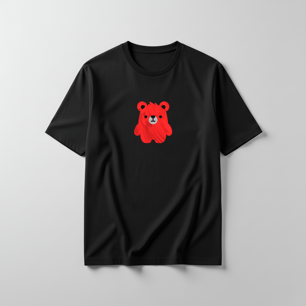Estampa Urso Vermelho Pintado APAE Brusque
