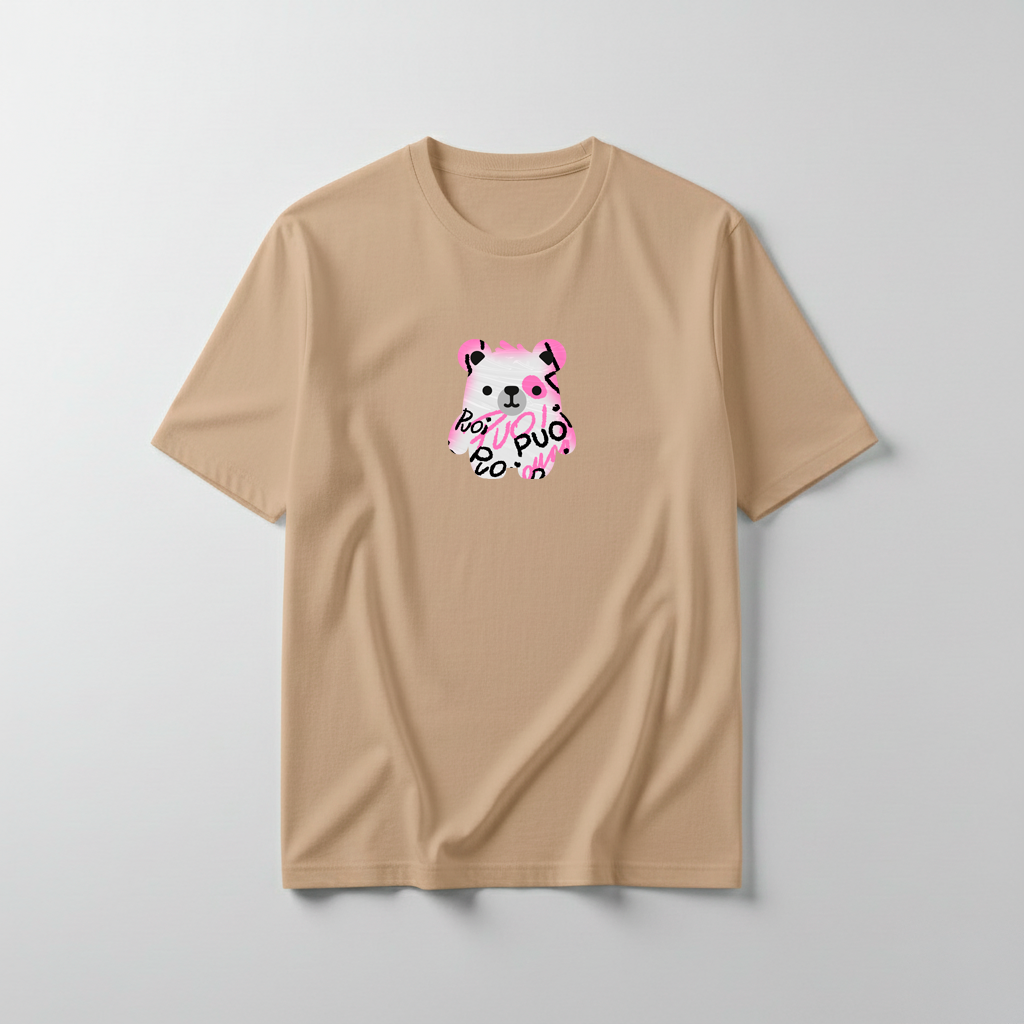 Estampa Urso Rosa Pixado APAE Guabiruba