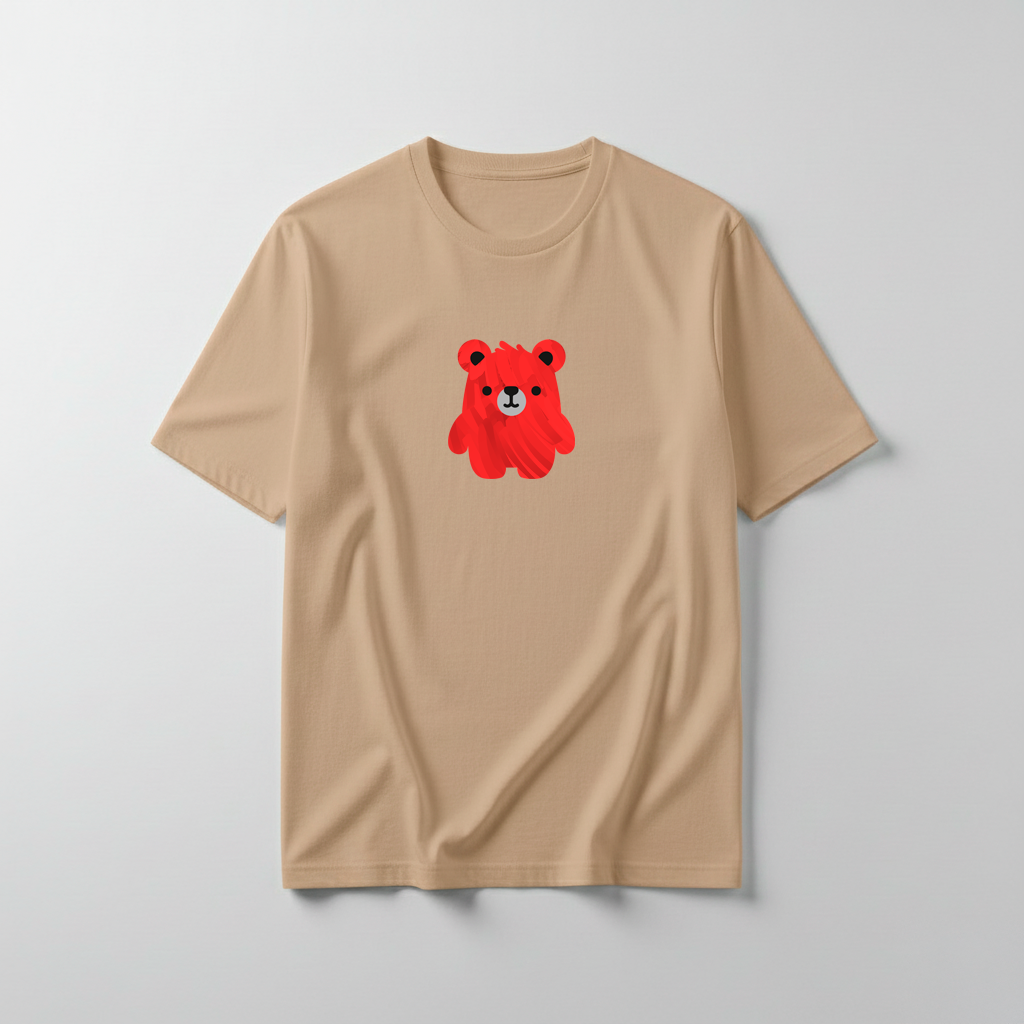 Estampa Urso Vermelho Pintado APAE Brusque