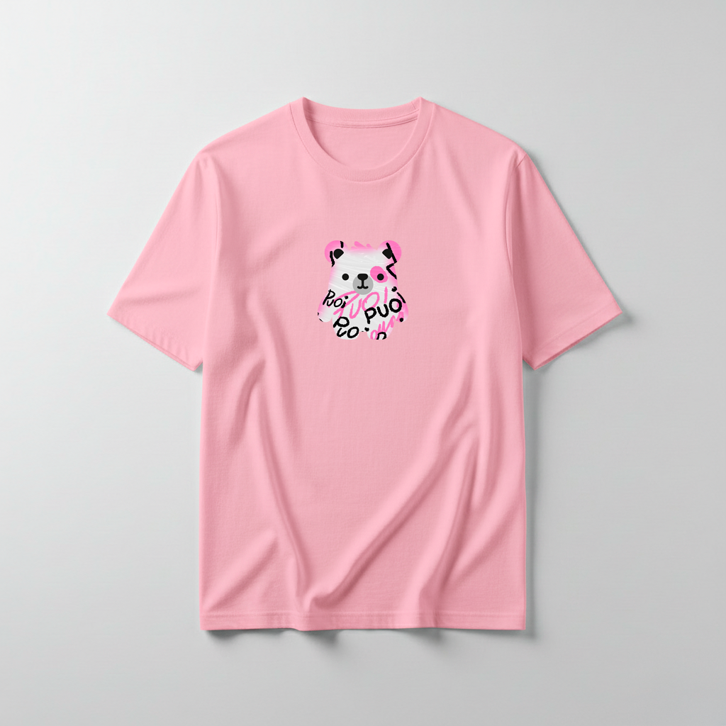 Estampa Urso Rosa Pixado APAE Guabiruba